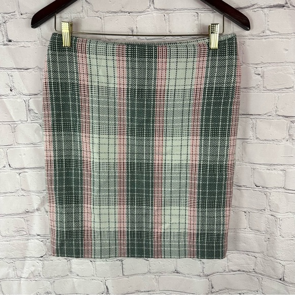 Talbots petites plaid Pencil Skirt sz 6P wool blend holiday winter office - Picture 1 of 7